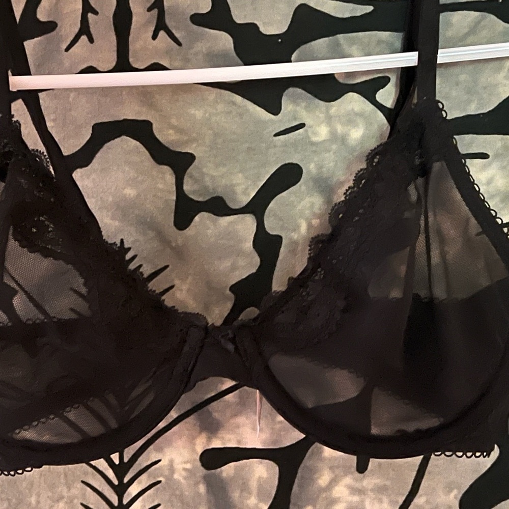 Victoria's Secret Black Sheer Lace Bra